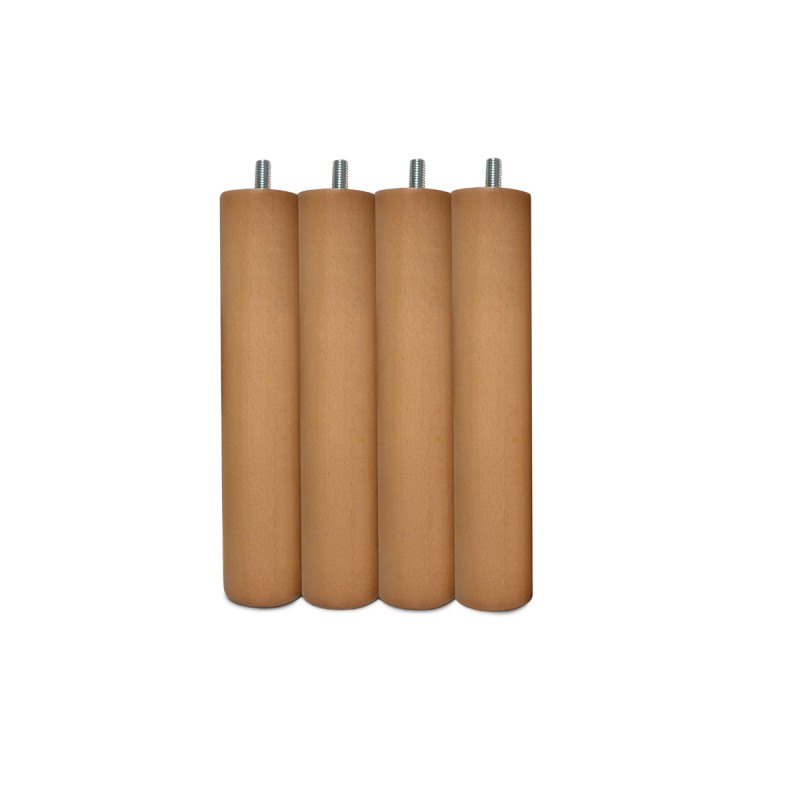 Pata roscada madera redonda para Base Tapizada Beige Pata roscada madera redonda para Base Tapizada Beige
