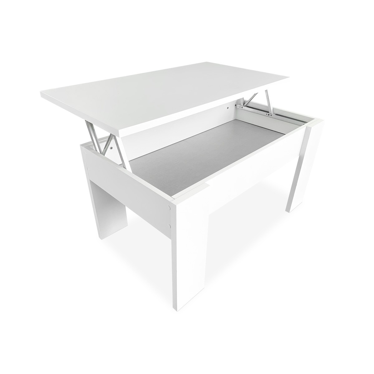 Mesa Centro Elevable De Madera Blanco Mesa Centro Elevable De Madera Blanco