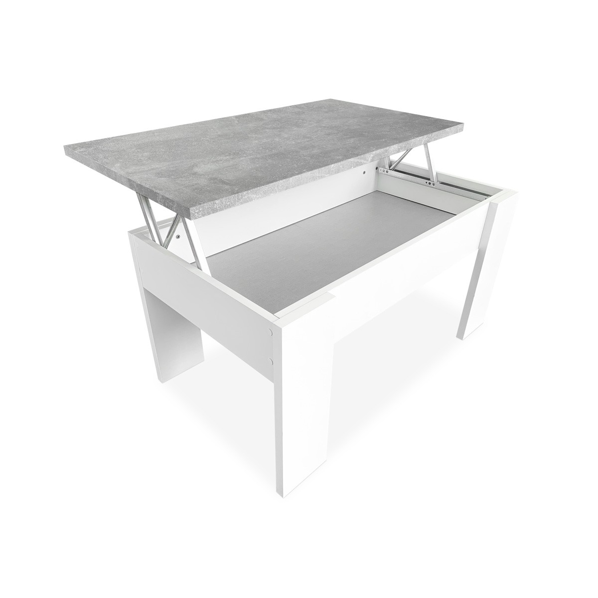 Mesa Centro Elevable De Madera Blanco Mesa Centro Elevable De Madera Blanco